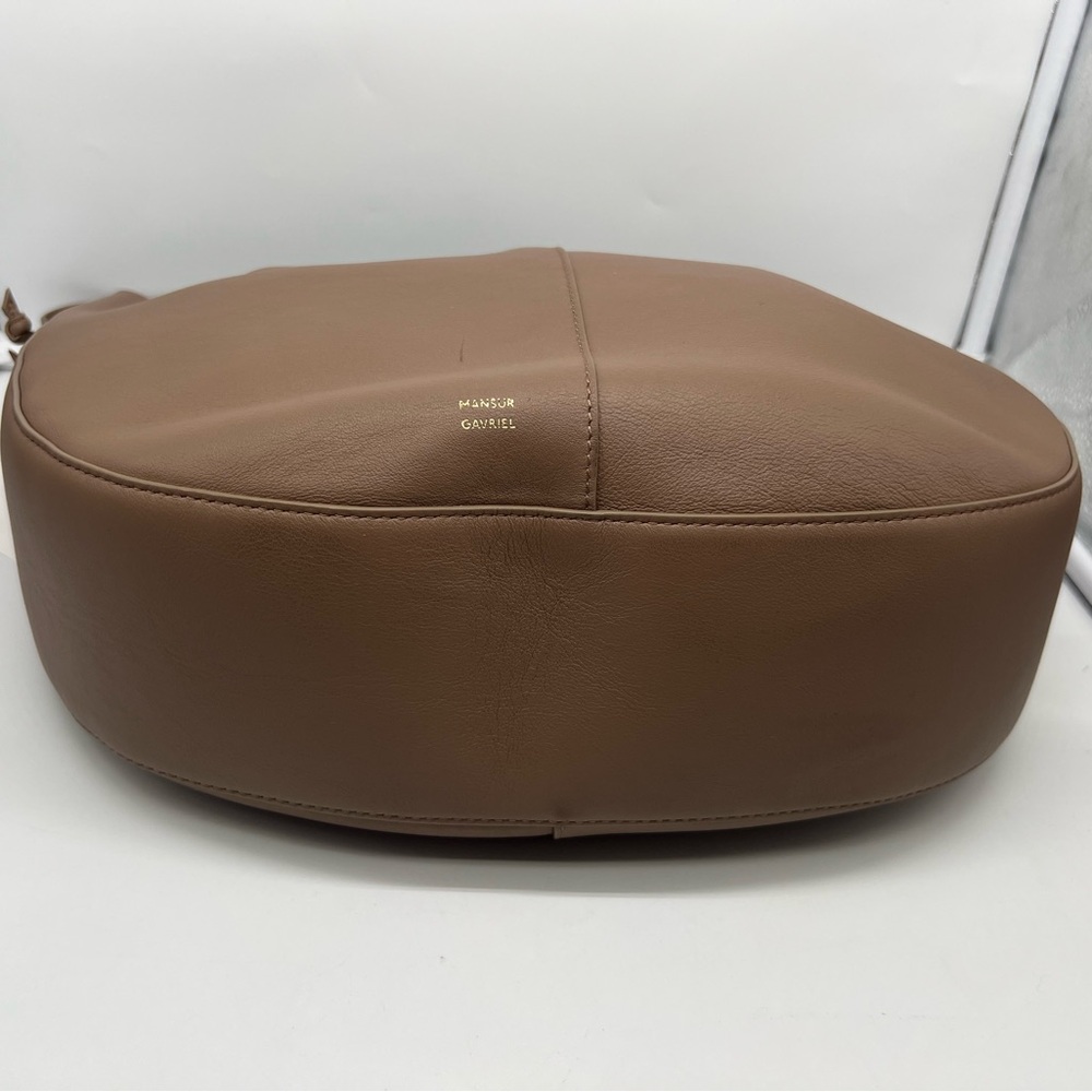 NWT MANSUR GAVRIEL Flores Biscotto Nude Leather Double Drawstring Shoulder Bag - Picture 11 of 16